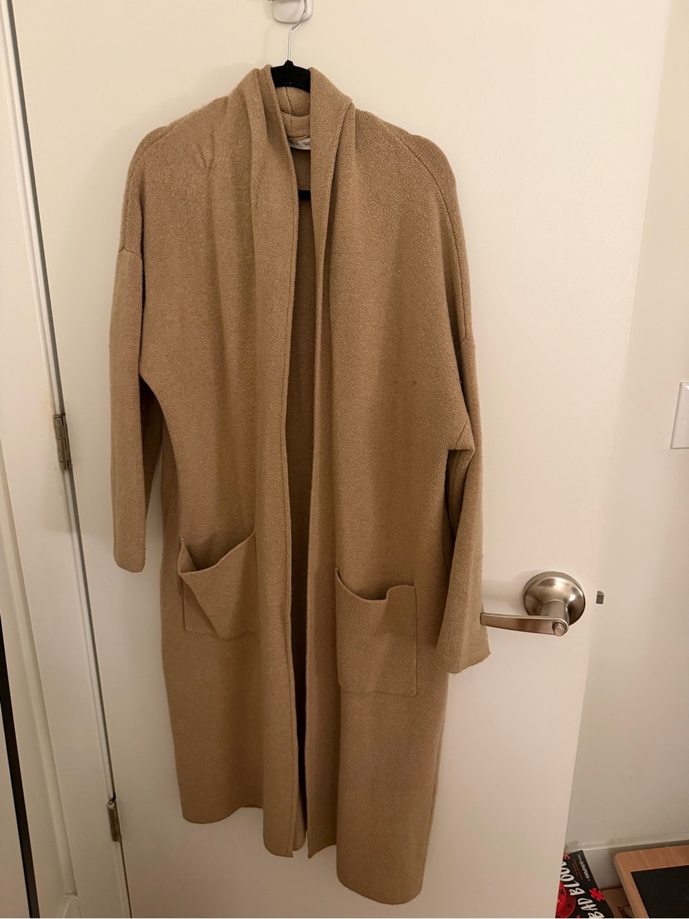 Mango Camel Open-Front Knit Duster Cardigan - Picture 1 of 5